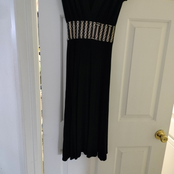 Flair Collection Black with Gold Chain Print Dress, Medium - Picture 3 of 11